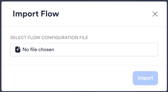 The Select Flow Configuration File field appears.