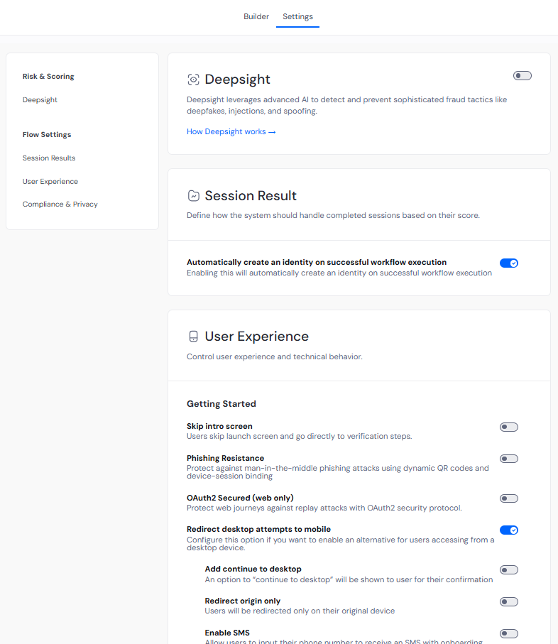 Many configurable settings to apply to the Workflow.