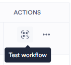 The Test Workflow icon is an icon of a QR code.