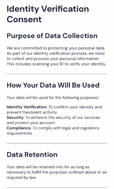 The consent is displayed, with checkboxes and a Continue option at the bottom.