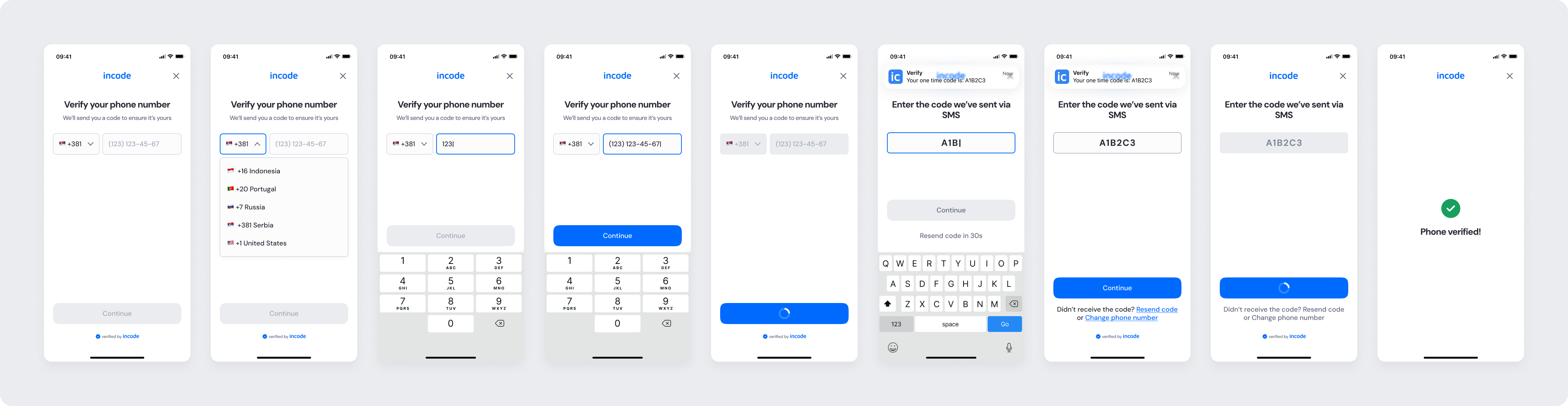 Phone Number Input module - Happy Path in Light mode
